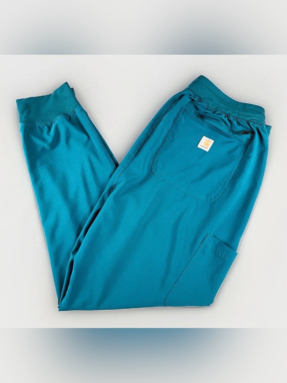 Carhartt Force Cross Flex Jogger Medical Scrub Pants XL Teal Cargo C53110